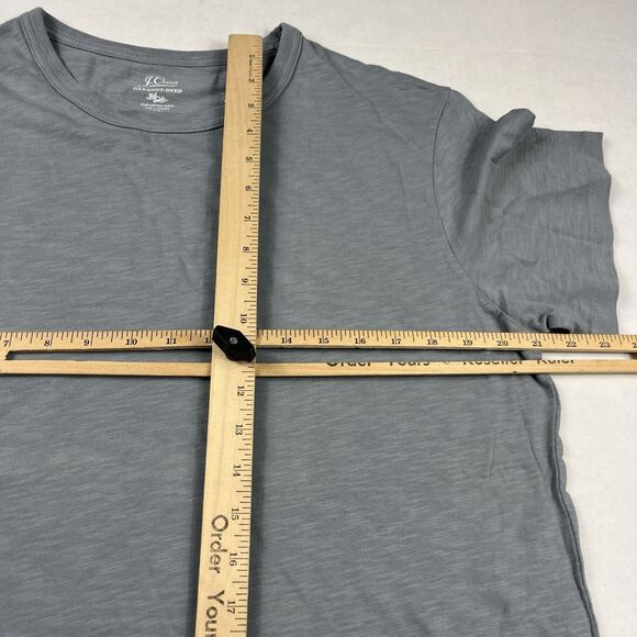 J.Crew Slub Cotton T-Shirt Size Large Gray Soft Lightweight Casual Classic Tee - Picture 7 of 10